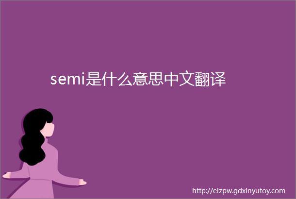 semi是什么意思中文翻译